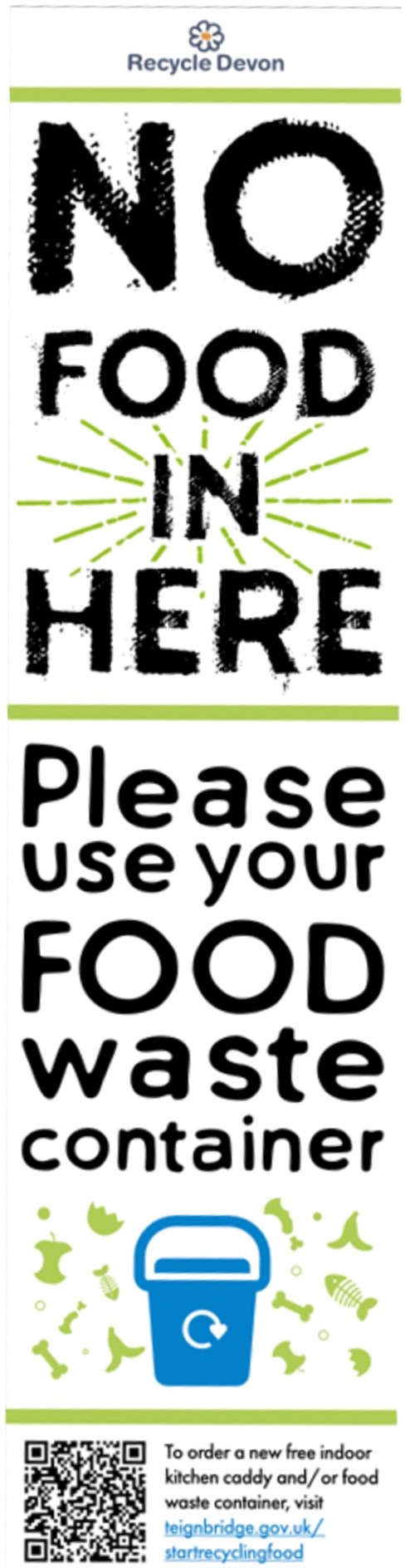No food in here - bin sticker